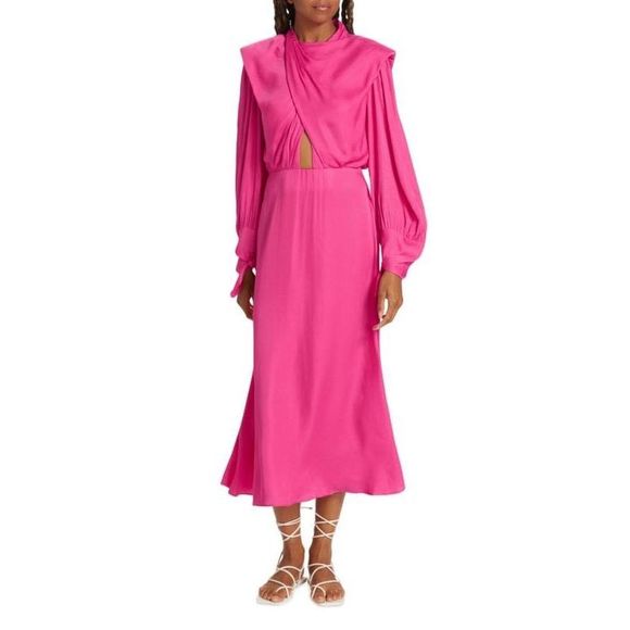FARM Rio Dresses & Skirts - FARM RIO Draped Satin Maxi Dress Small $260